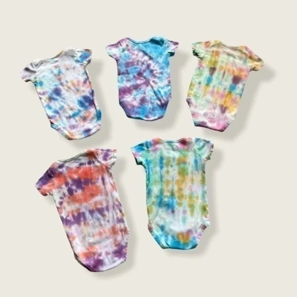 Carter’s upcycled onesies set of 5 tiedyed size 12m EUC - Picture 2 of 3